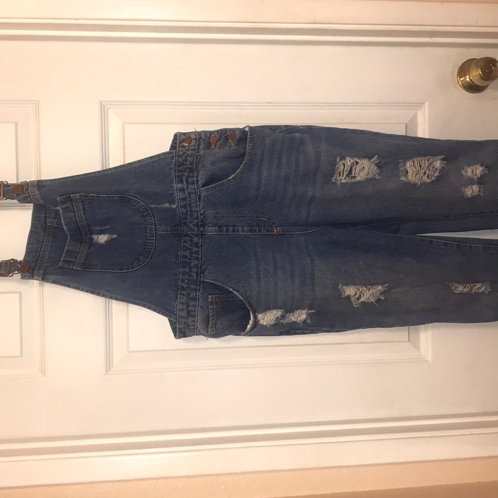 Forever 21 Distressed Overalls